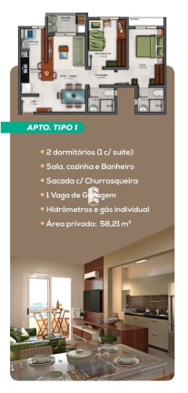 Imagem Apartamento com 2 Quartos à Venda, 58 m² em São José - Santa Maria