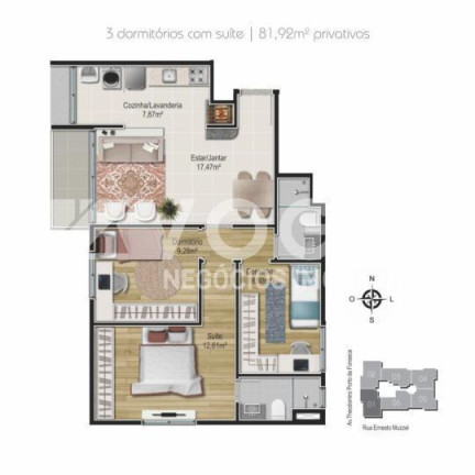 Imagem Apartamento com 3 Quartos à Venda, 81 m² em Centro - Sao Leopoldo
