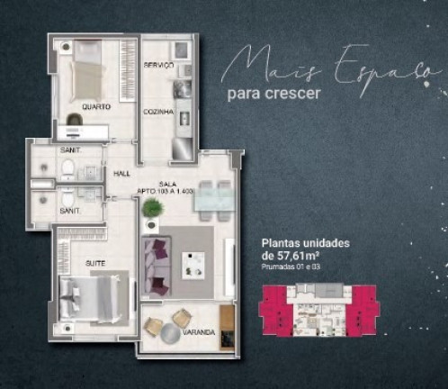 Apartamento com 2 Quartos à Venda, 57 m² em Costa Azul - Salvador