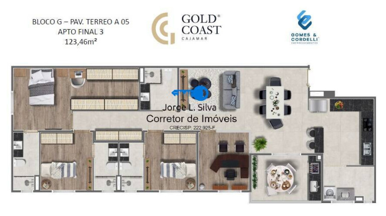 Imagem Apartamento com 3 Quartos à Venda, 123 m² em Portais (polvilho) - Cajamar