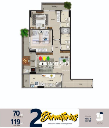 Imagem Apartamento com 2 Quartos à Venda, 40 m² em Aviação - Praia Grande