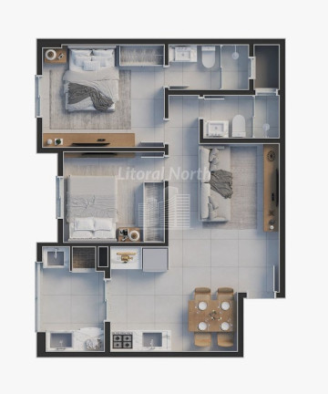 Imagem Apartamento com 2 Quartos à Venda, 56 m² em Praia Brava - Itajaí