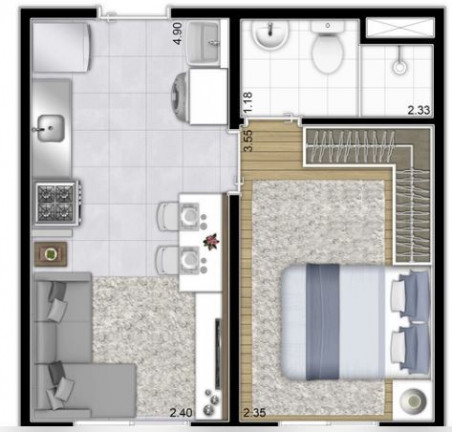 Apartamento com 2 Quartos à Venda, 32 m² em Vila Ema - São Paulo