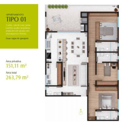 Imagem Apartamento com 3 Quartos à Venda, 151 m² em Centro - Cascavel