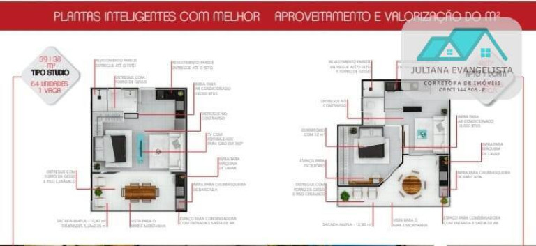 Imagem Loft com 1 Quarto à Venda, 39 m² em Praia Das Palmeiras - Caraguatatuba