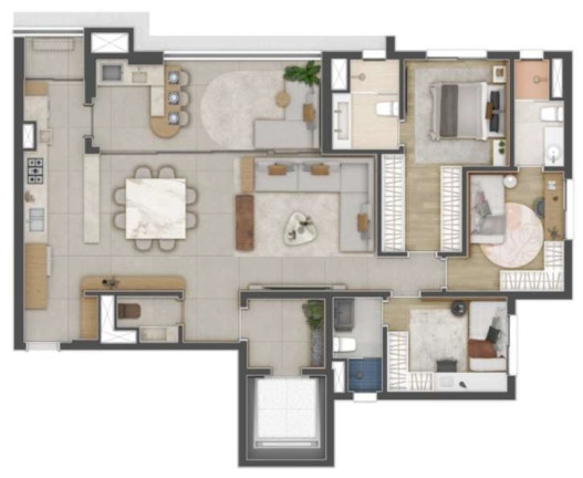 Imagem Apartamento com 4 Quartos à Venda, 127 m² em Vila São Francisco - São Paulo