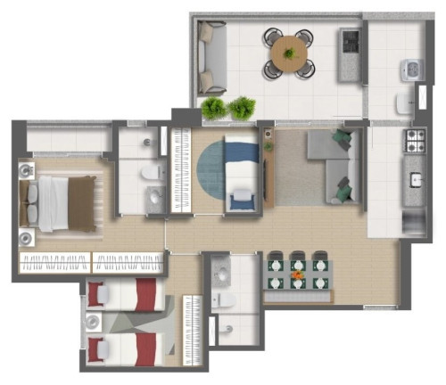 Apartamento com 2 Quartos à Venda, 57 m² em Vila Mascote - São Paulo