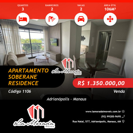 Imagem Apartamento com 3 Quartos à Venda, 106 m² em Adrianópolis - Manaus