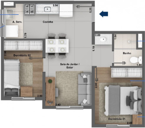 Imagem Apartamento com 2 Quartos à Venda, 39 m² em Cidade Nova São Miguel - São Paulo