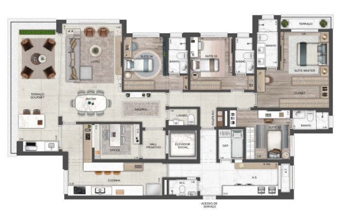 Apartamento com 4 Quartos à Venda, 220 m² em Vila Romana - São Paulo