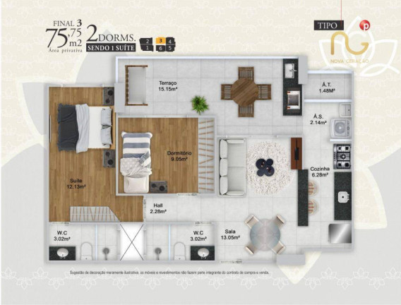 Imagem Apartamento com 2 Quartos à Venda, 75 m² em Vila Guilhermina - Praia Grande