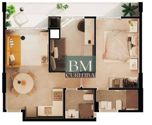 Imagem Apartamento com 2 Quartos à Venda, 53 m²em água Verde - Curitiba