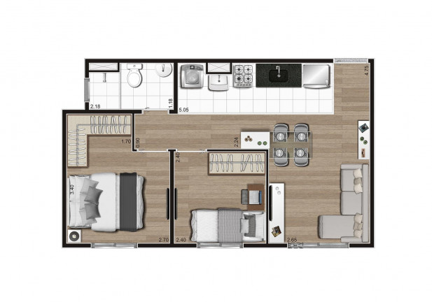 Apartamento com 2 Quartos à Venda, 40 m² em Sítio Da Figueira - São Paulo