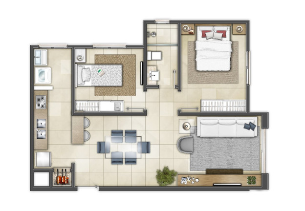 Imagem Apartamento com 2 Quartos à Venda, 56 m² em Engenho Velho - Torres