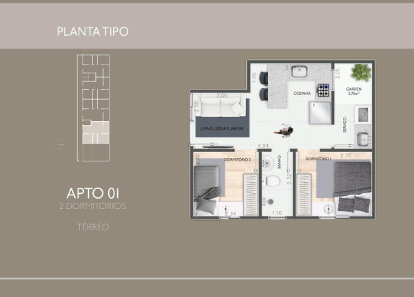 Apartamento com 2 Quartos à Venda, 40 m² em Alto Da Mooca - São Paulo
