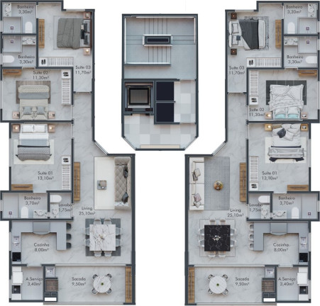 Imagem Apartamento com 3 Quartos à Venda, 105 m² em Meia Praia - Itapema