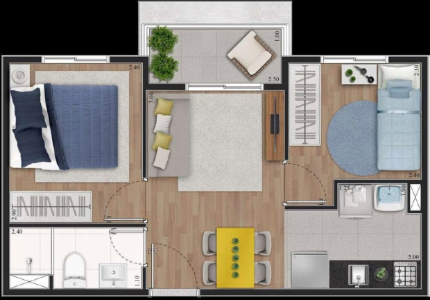 Imagem Apartamento com 3 Quartos à Venda, 47 m² em Vila Santa Catarina - São Paulo