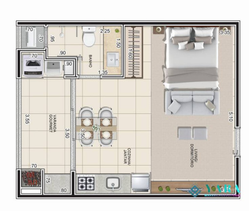 Imagem Apartamento com 1 Quarto à Venda, 45 m² em Perequê Açu - Ubatuba