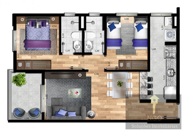 Imagem Apartamento com 2 Quartos à Venda, 60 m² em Vila Dom Pedro Ii - São Paulo