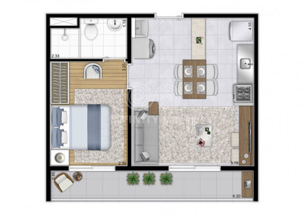 Imagem Apartamento com 1 Quarto à Venda, 32 m² em Vila Ema - São Paulo