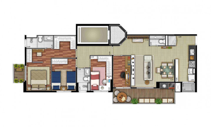 Imagem Apartamento com 3 Quartos à Venda, 83 m² em Alphaville - Barueri