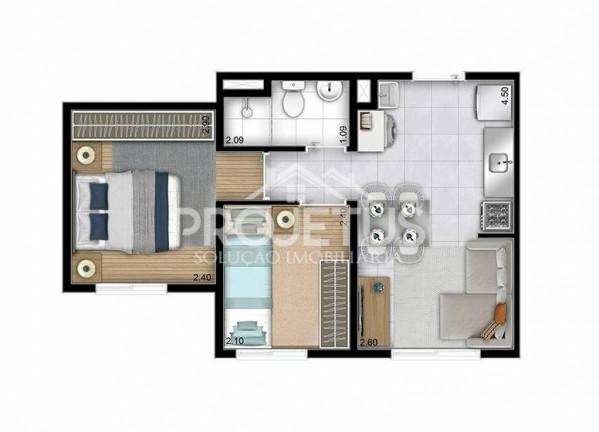 Imagem Apartamento com 1 Quarto à Venda, 33 m² em Vila Cláudia - São Paulo