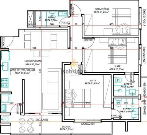 Imagem Apartamento com 2 Quartos à Venda, 75 m² em Bombas - Bombinhas