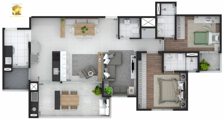 Imagem Apartamento com 3 Quartos à Venda, 105 m² em Vila Assunção - Santo André