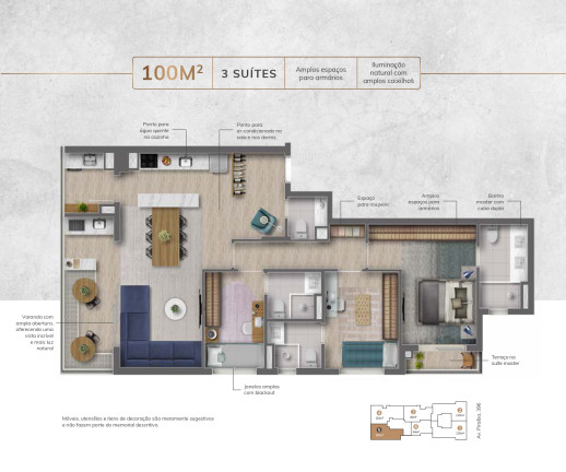 Imagem Apartamento com 3 Quartos à Venda, 100 m² em Centro Comercial Jubran - Barueri