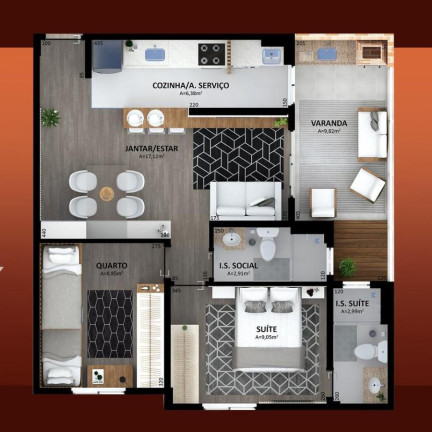 Imagem Apartamento com 2 Quartos à Venda, 56 m² em Santa Cândida - Curitiba