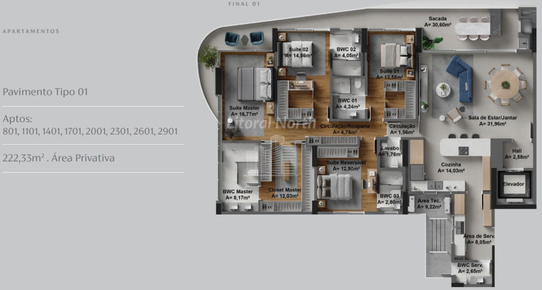 Imagem Apartamento com 4 Quartos à Venda, 222 m² em Fazenda - Itajaí