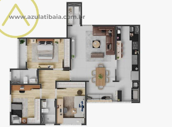 Imagem Apartamento com 3 Quartos à Venda, 101 m² em Nova Gardênia - Atibaia