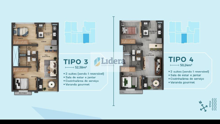 Apartamento com 2 Quartos à Venda, 50 m² em Intermares - Cabedelo