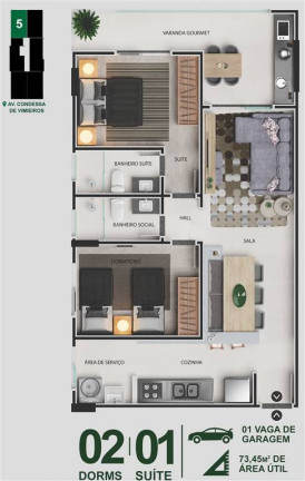 Imagem Apartamento com 2 Quartos à Venda, 73 m² em Centro - Itanhaem