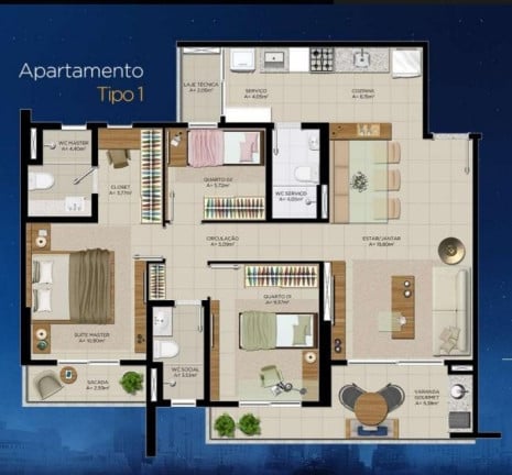 Imagem Apartamento com 3 Quartos à Venda, 90 m² em Guararapes - Fortaleza