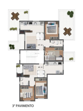 Apartamento com 2 Quartos à Venda, 46 m² em Cruzeiro - São José Dos Pinhais
