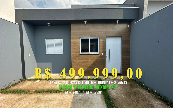 Imagem Casa com 2 Quartos à Venda, 70 m² em Jardim Vale Verde - Jundiaí