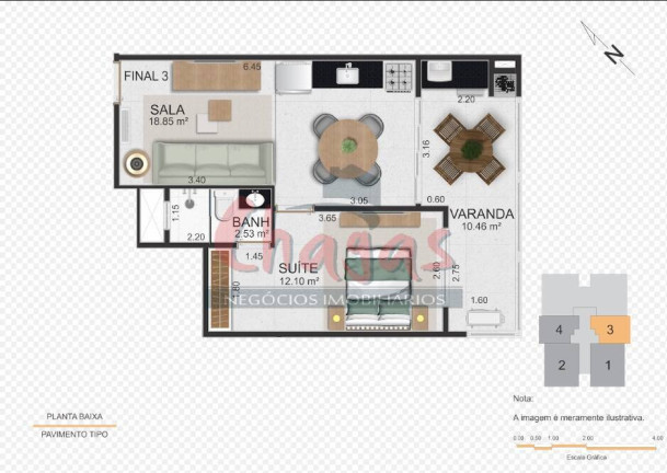 Imagem Apartamento com 1 Quarto à Venda, 50 m² em Sumaré - Caraguatatuba