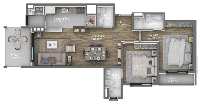 Imagem Apartamento com 1 Quarto à Venda, 56 m² em Av. Central - Gramado