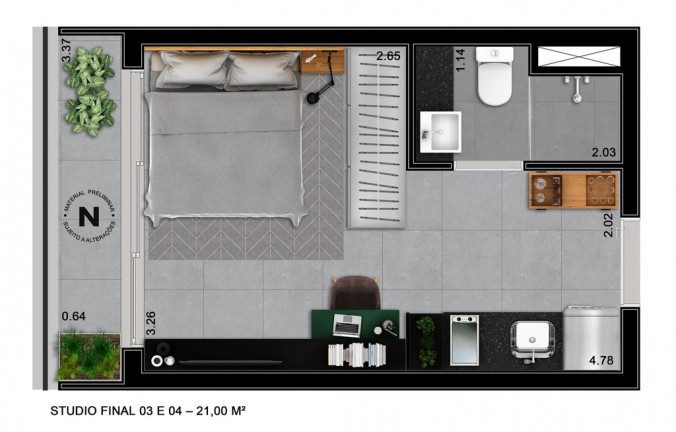 Imagem Studio com 1 Quarto à Venda, 32 m² em Consolação - São Paulo