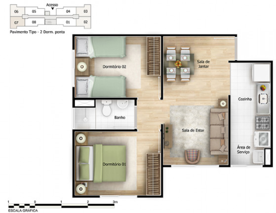 Imagem Apartamento com 2 Quartos à Venda, 40 m² em Chácara Maria Trindade - São Paulo