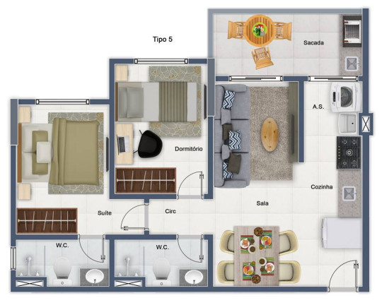 Imagem Apartamento com 2 Quartos à Venda, 57 m² em Forte - Praia Grande