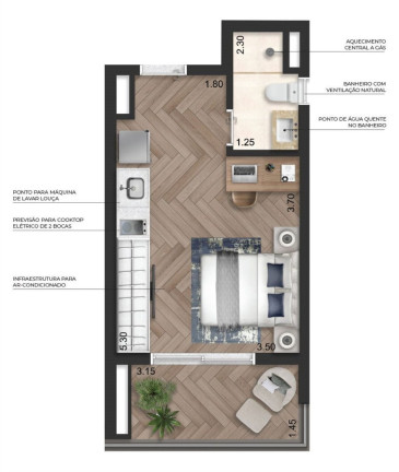 Imagem Apartamento com 1 Quarto à Venda, 44 m² em Perdizes - São Paulo