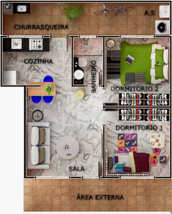 Imagem Casa de Condomínio com 2 Quartos à Venda, 48 m² em Caiçara - Praia Grande