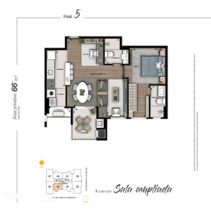 Apartamento com 2 Quartos à Venda, 66 m² em Cristo Rei - Curitiba