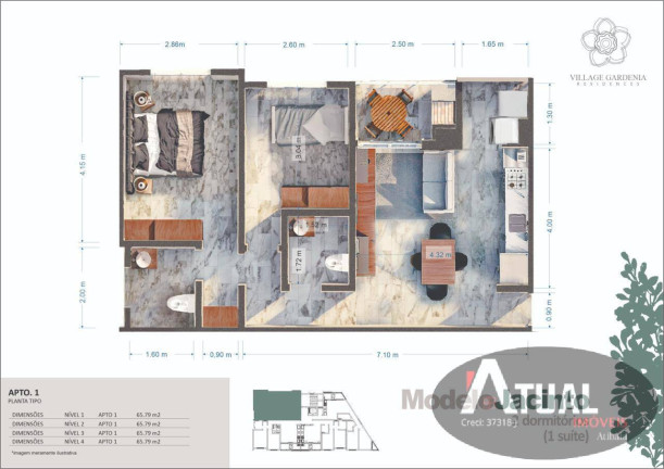 Imagem Apartamento com 2 Quartos à Venda, 65 m² em Nova Gardênia - Atibaia