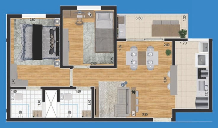 Imagem Apartamento com 2 Quartos à Venda, 54 m² em Utinga - Santo André