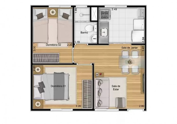 Imagem Apartamento com 2 Quartos à Venda, 29 m² em José Bonifácio - São Paulo