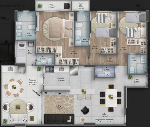 Imagem Apartamento com 3 Quartos à Venda, 126 m² em Forte - Praia Grande