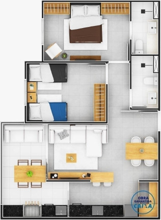 Imagem Apartamento com 2 Quartos à Venda, 66 m² em Prainha - Caraguatatuba